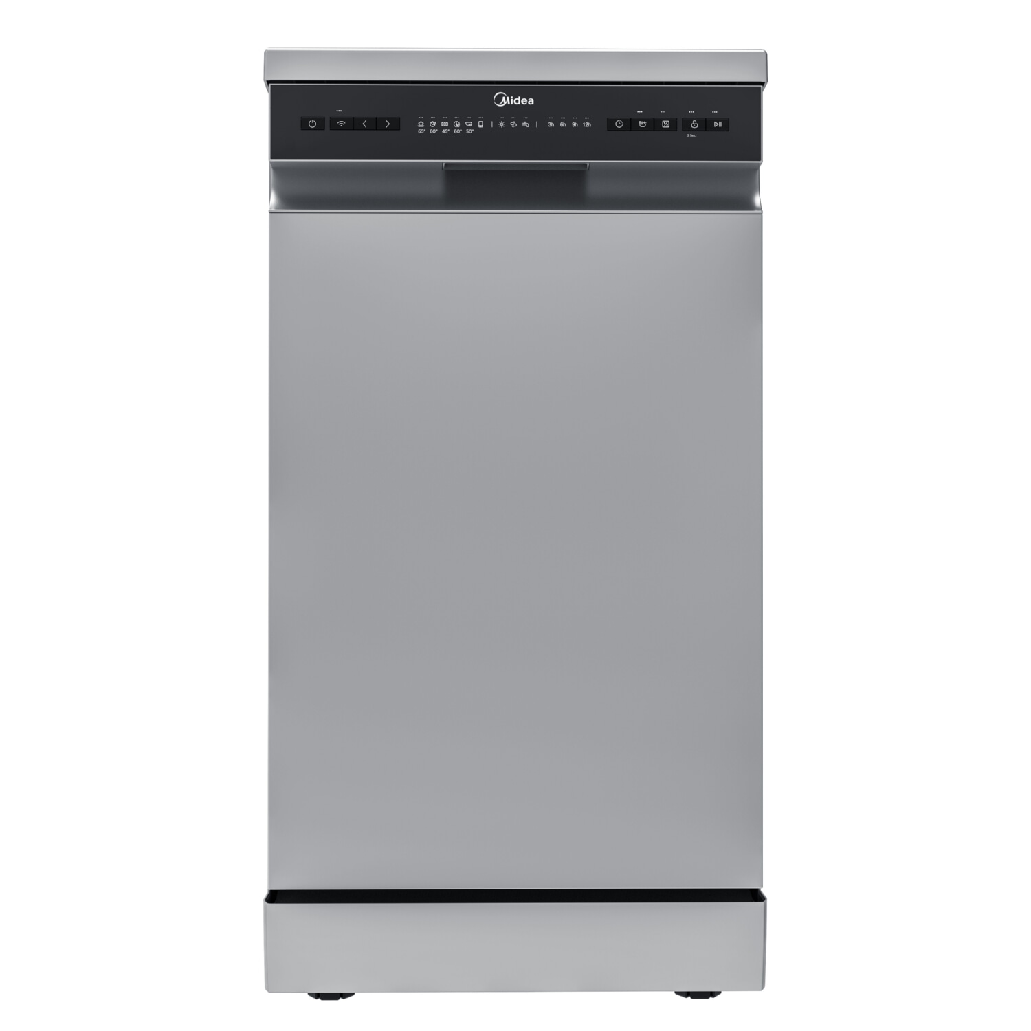 Lavavajillas libre instalación 45 cm - MIDEA MDWEF1034CSS-WG-EU, 10 servicios, 5 programas, 44,8 cm, Plata