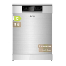 Lavavajillas libre instalación 60 cm - EVVO D1YX, 6 programas, 596 mm, Inox