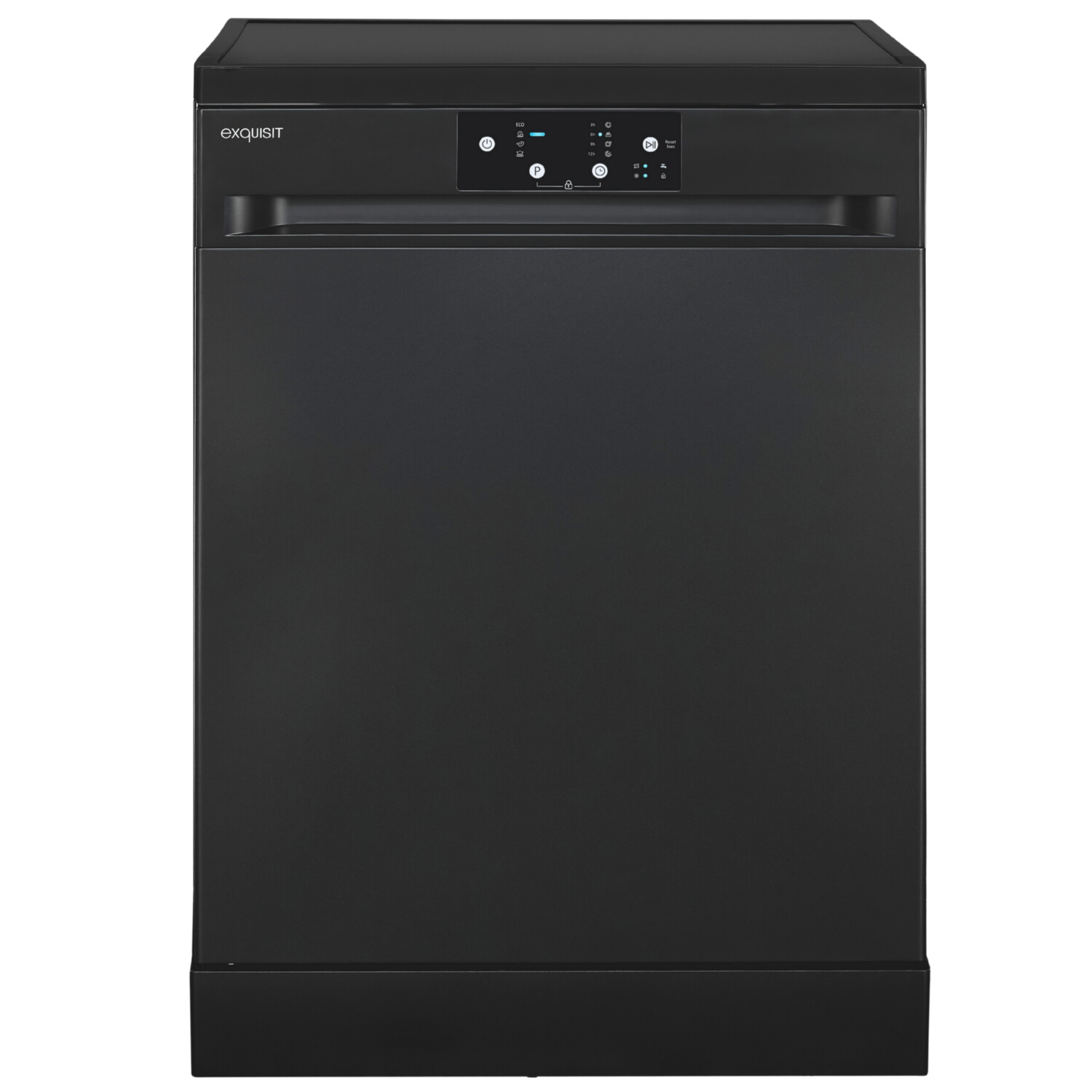 Lavavajillas libre instalación 60 cm - EXQUISIT GSP9114-450D, Clase energética D, 49 dB, AquaStop, programa rápido 30 min, 14 servicios, 4 programas, 598 mm, Negro