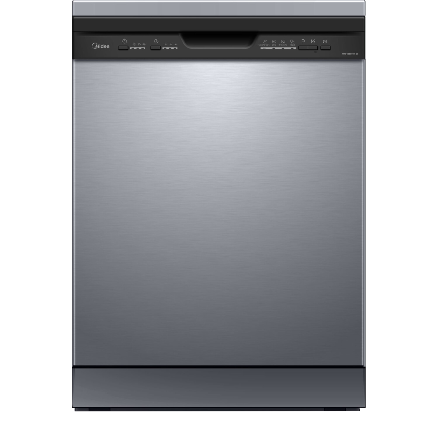 Lavavajillas - Midea MFD60S080X, 12 Servicios, 4 Programas, Ancho 59.8 cm, Inicio Diferido, Inox