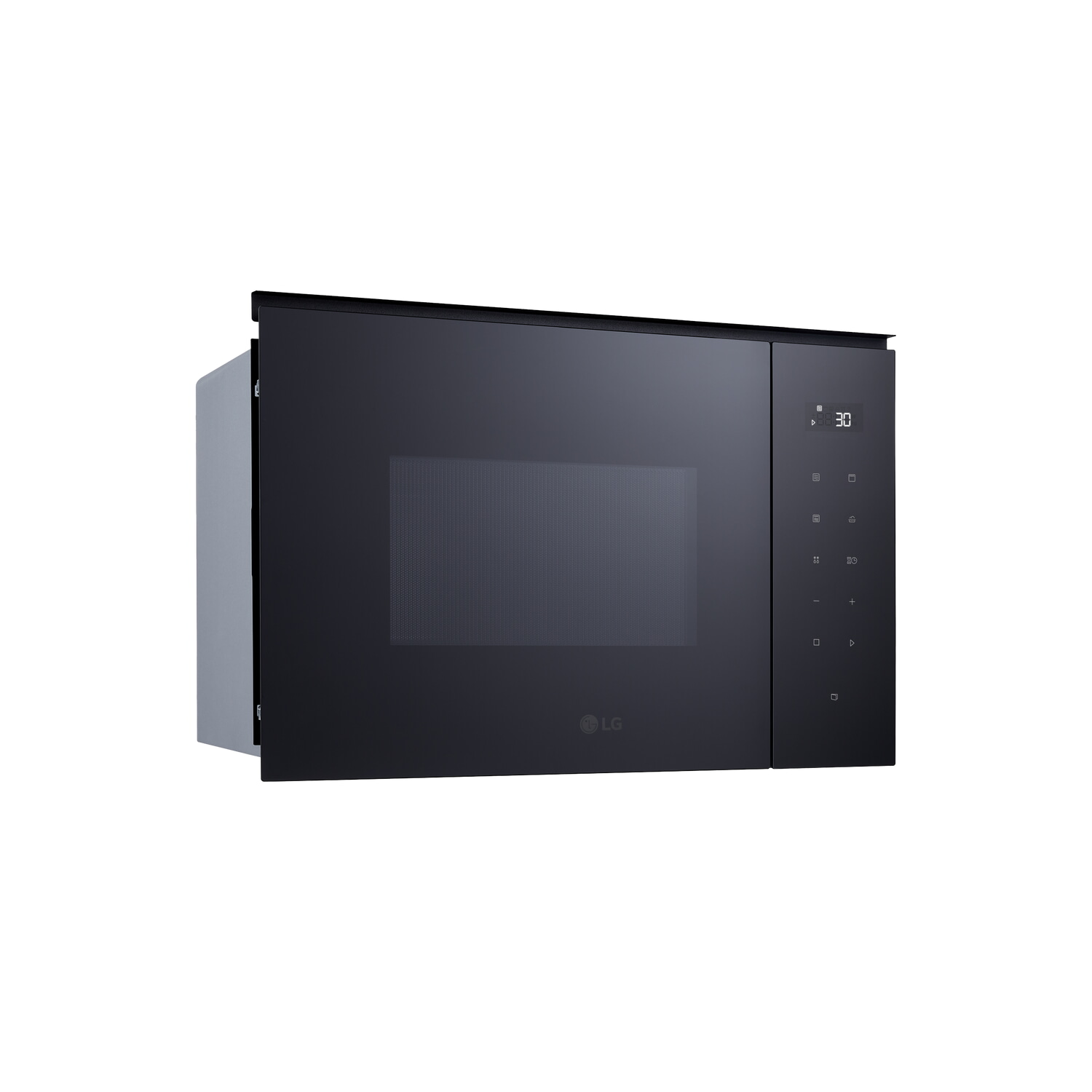 Microondas con grill integrable - LG MGBZ2593F, 900 W, 8 potencia, 25 l, Cristal Negro