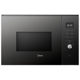 Microondas con grill integrable - Midea MBMTG925E-BK, 900 W, 1200W Potencia Grill, 7 Funciones, 25l, Cristal Negro
