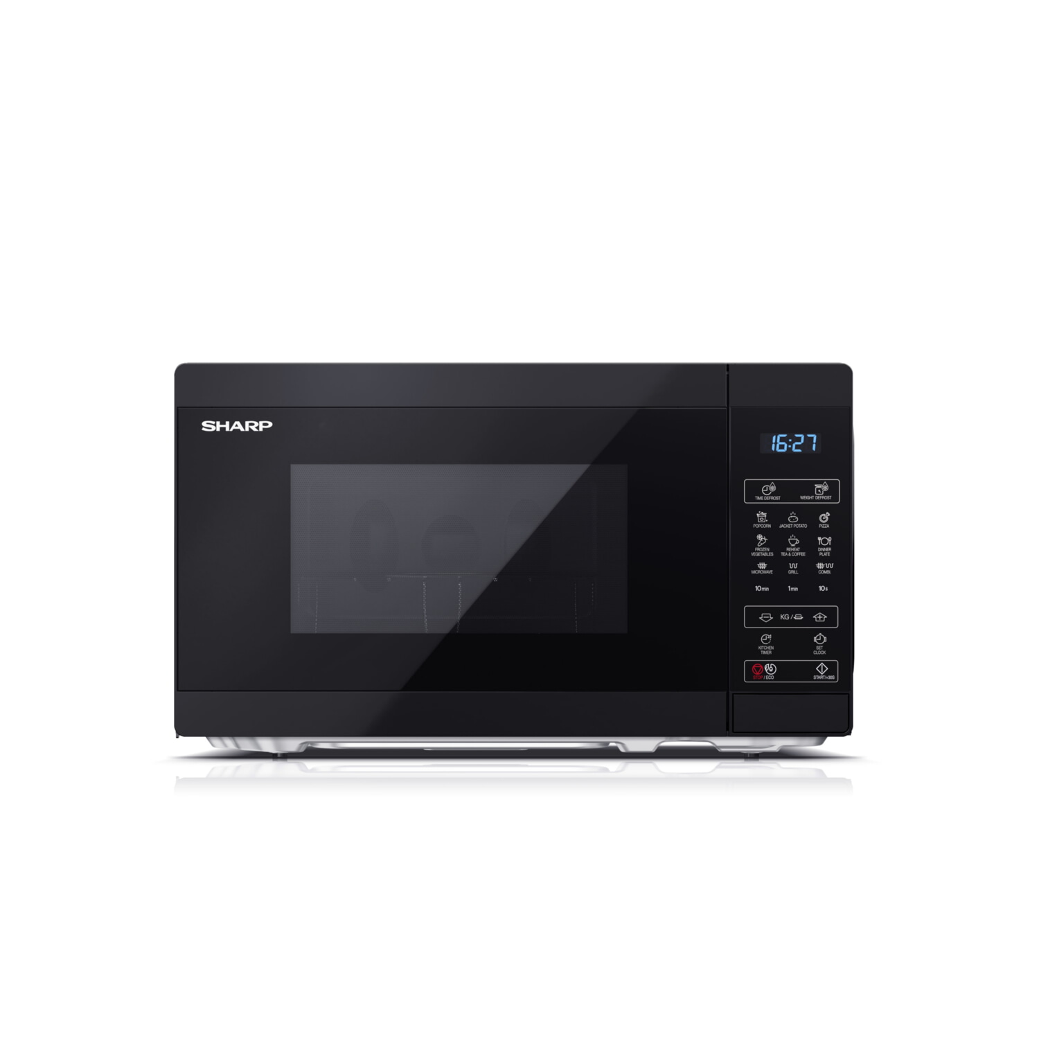 Microondas con grill - SHARP SHAYCMG02EB, 800 W, 11 potencia, 20 l, Negro