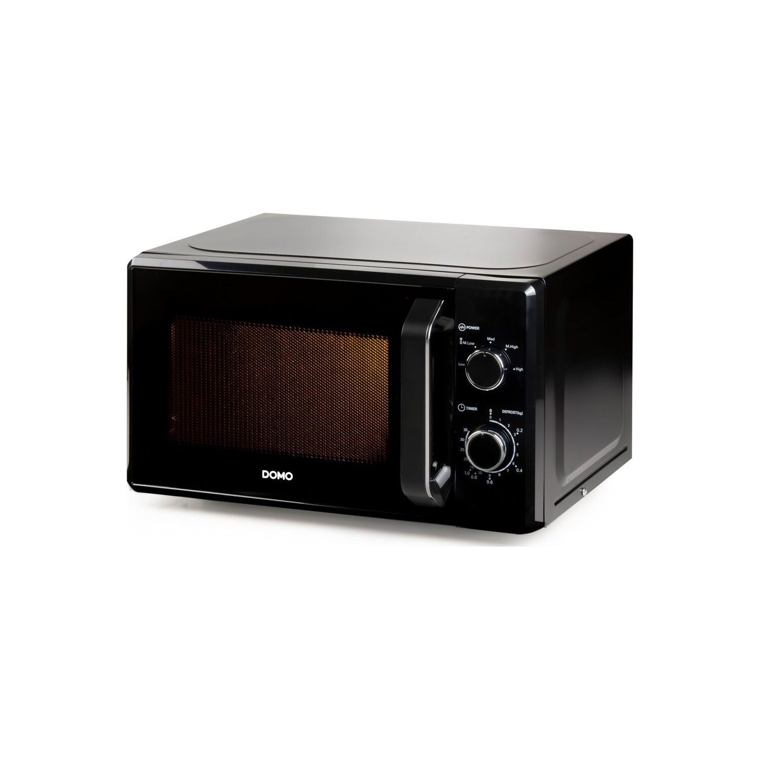 Microondas - DOMO DO2520, 800 W, 5 potencia, 20 l, Negro