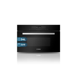 Microondas - HYUNDAI HHMW3414DGB00, 900 W, 5 potencia, 34 l, Cristal negro