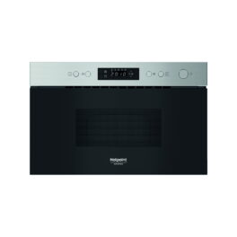 Microondas integrable - HOTPOINT HAM K12C X, 1350 W, 4 potencia, Negro, Acero inoxidable