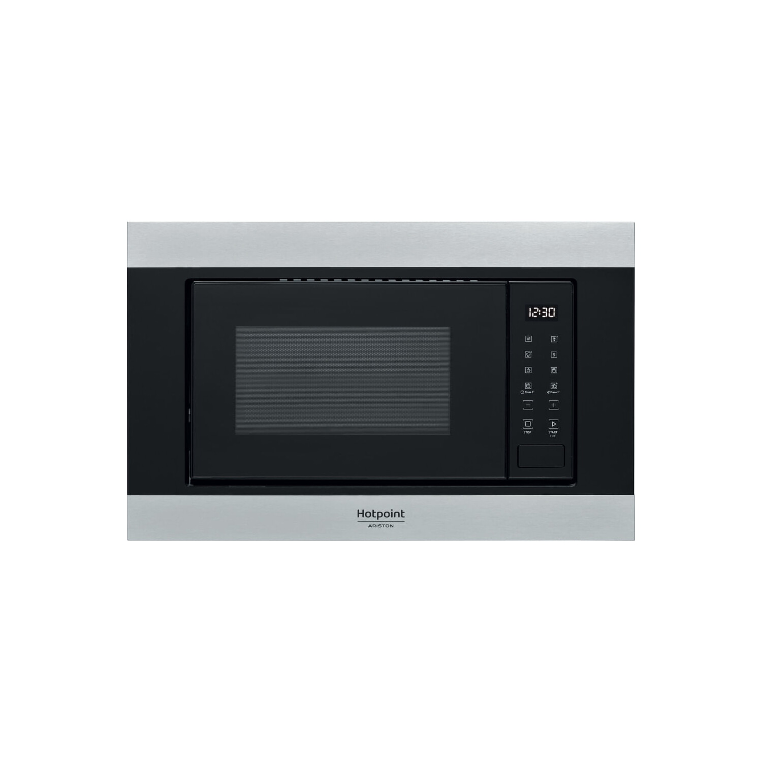 Microondas integrable - HOTPOINT MF20S IX HA.1, 900 W, 6 potencia, 20 l, Negro, Acero inoxidable
