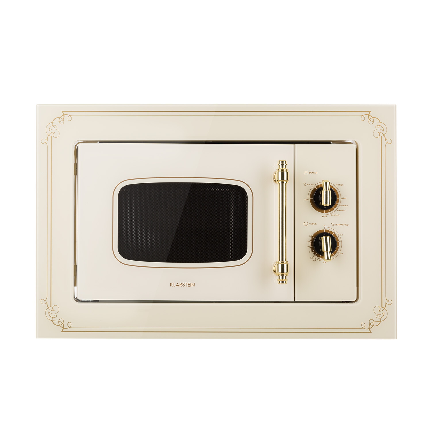 Microondas integrable - KLARSTEIN Victoria 20, 800 W, 5 potencia, 20 l, Marfil