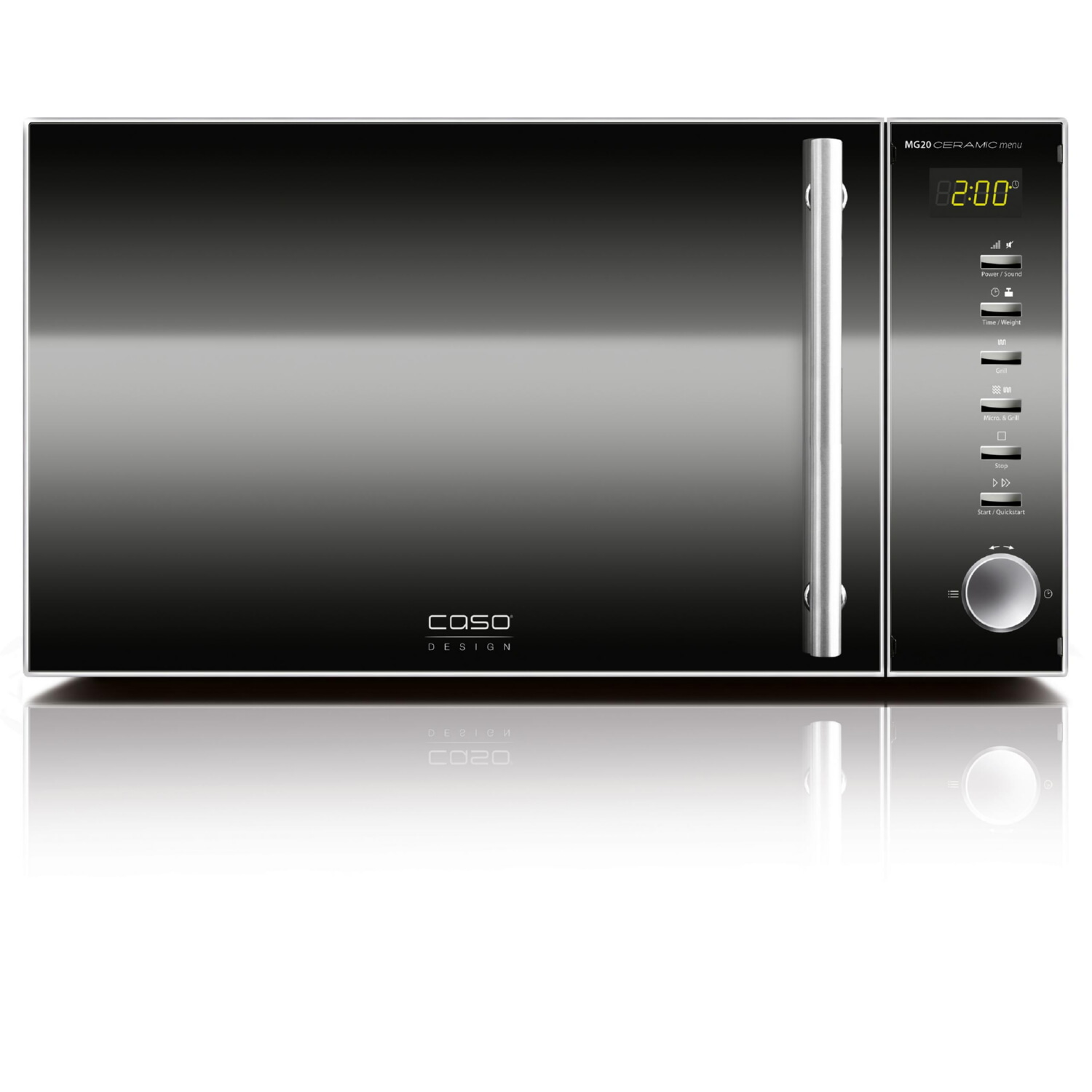 Microondas con grill - CASO 3323 MG20, 800 W, 5 potencia, 20 l, Inox