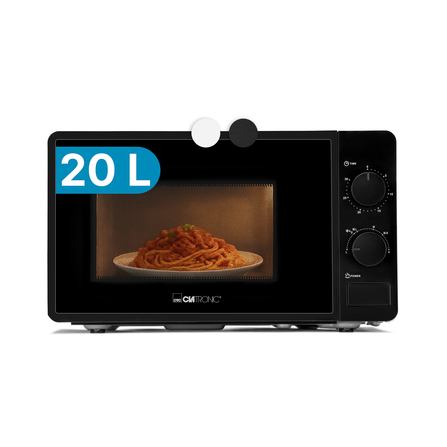 Microondas libre instalación - CLATRONIC 264000, 700 W, 6 potencia, 20 l, Negro