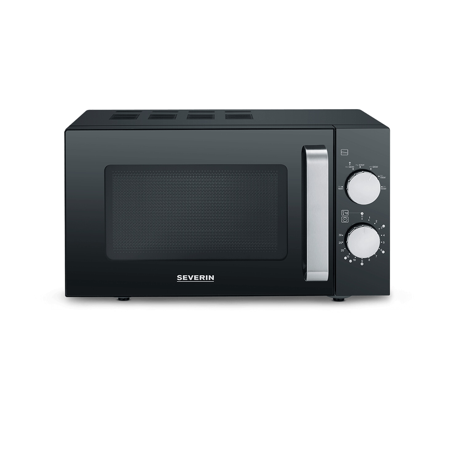 Microondas con base de vidrio - SEVERIN MW 7761, 800 W, 6 potencia, 20 l, Negro