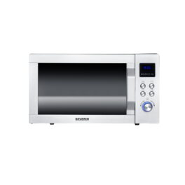 Microondas con Grill, Convección y base de vidrio - SEVERIN MW 7777, 2050 W, 10 potencia, 25 l, Gris
