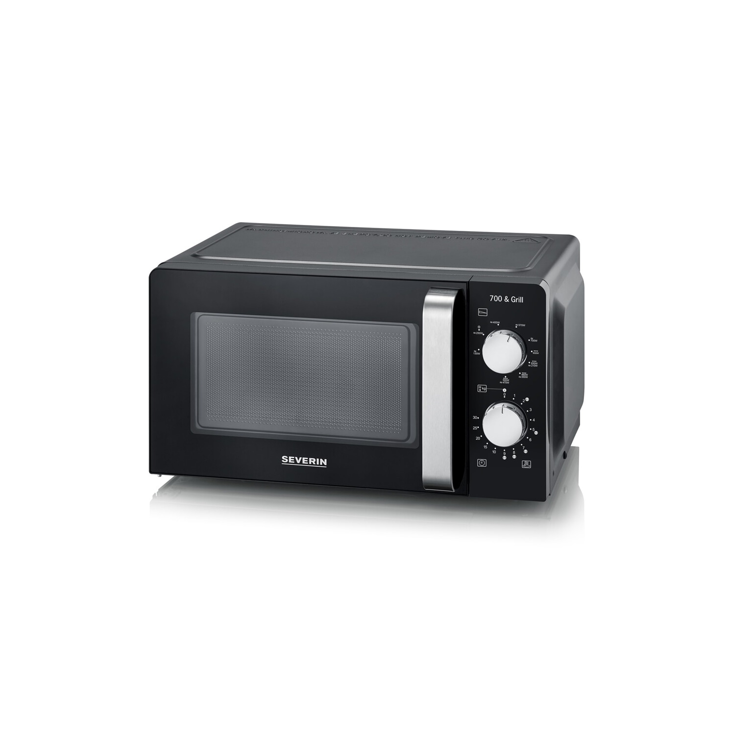 Microondas con grill - SEVERIN MW 7781, 900 W, 9 potencia, 17 l, Negro