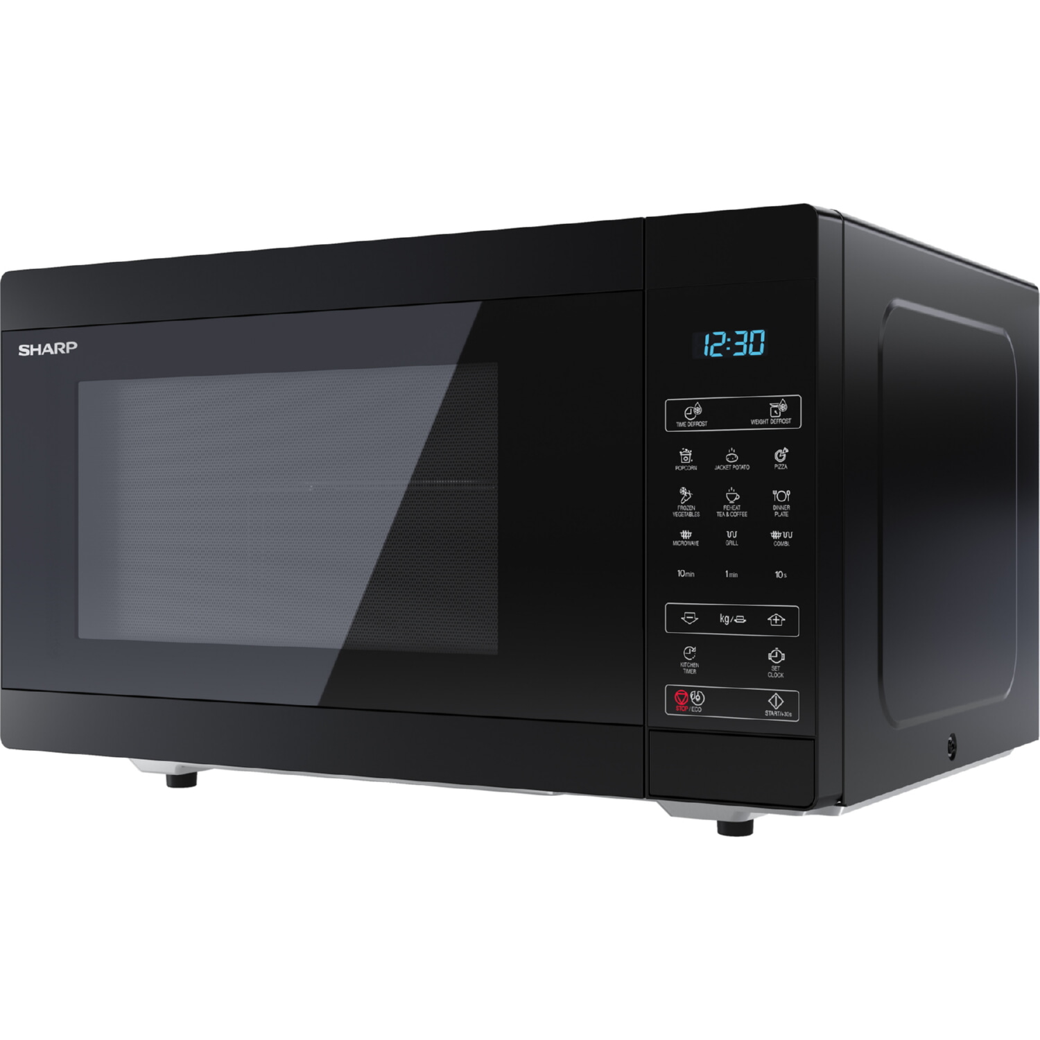 Microondas - SHARP YC-MG81E-B, 1100 W, 11 potencia, 28 l, Negro