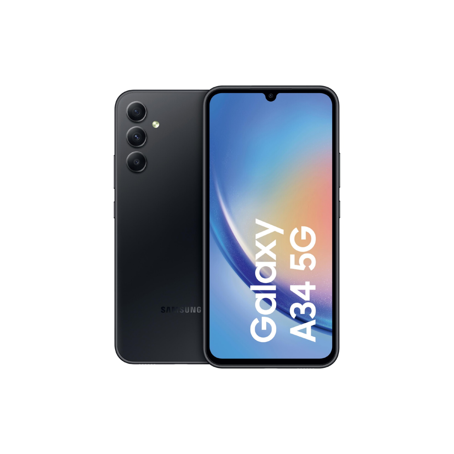 SAMSUNG Galaxy A34, Black, Móvil Android, 256 GB, 8 GB RAM, 6,6 ' FHD+, Mediatek Dimensity 1080 (MT6877V) Octa-Core (2.6GHz, 2GHz), 5000 mAh