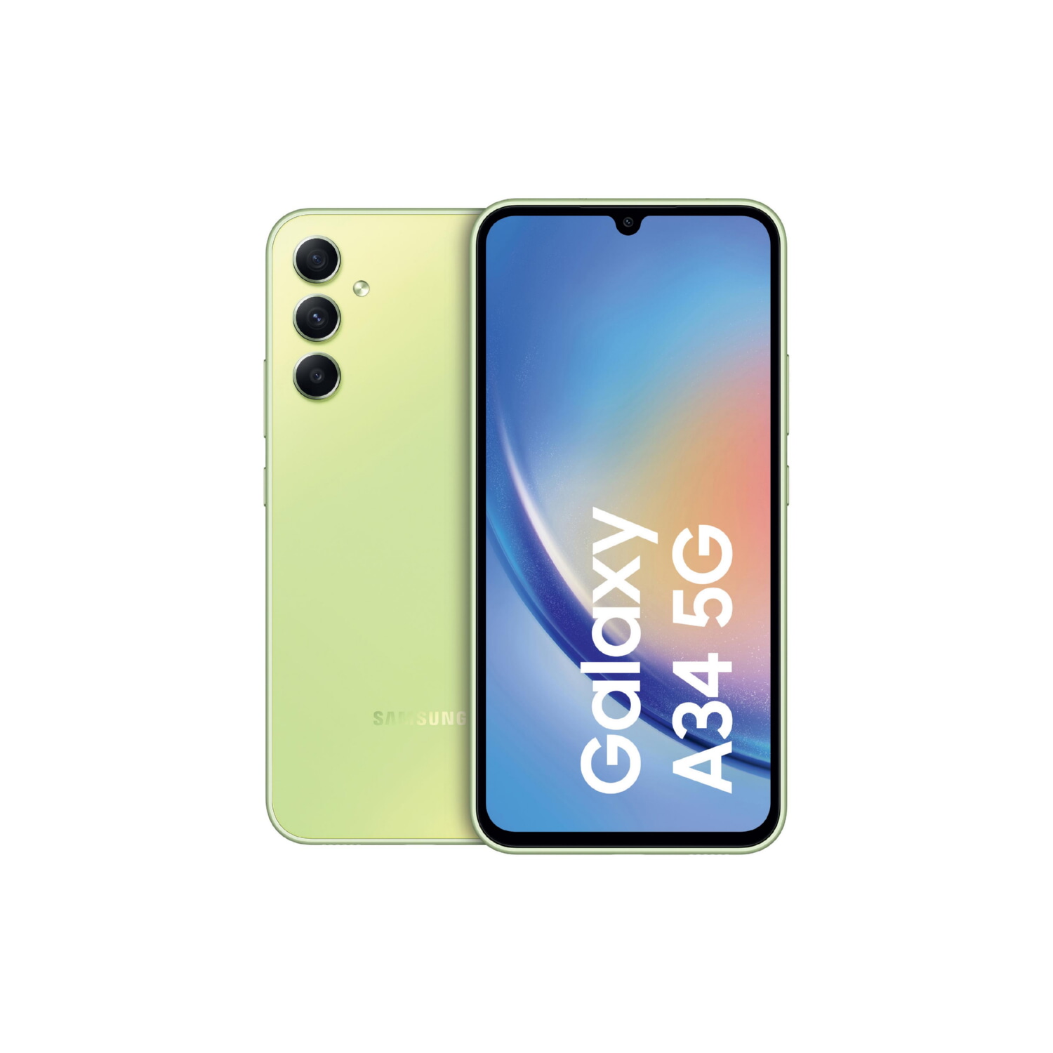 SAMSUNG A34 6.60P/5G/8N/6+128GB/GR, Awesome Lime, Móvil Android, 128 GB, 6 GB RAM, 6,6 ' Super AMOLED, Gorilla Glass 5, 120 Hz, MediaTek, Dimensity 1080, 5000 mAh
