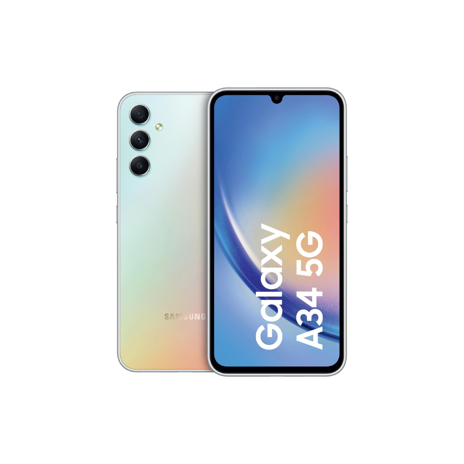 SAMSUNG A34 6.60P/5G/8N/6+128GB/S, Awesome Silver, Móvil Android, 128 GB, 6 GB RAM, 6,6 ' Super AMOLED, Gorilla Glass 5, 120 Hz, MediaTek, Dimensity 1080, 5000 mAh