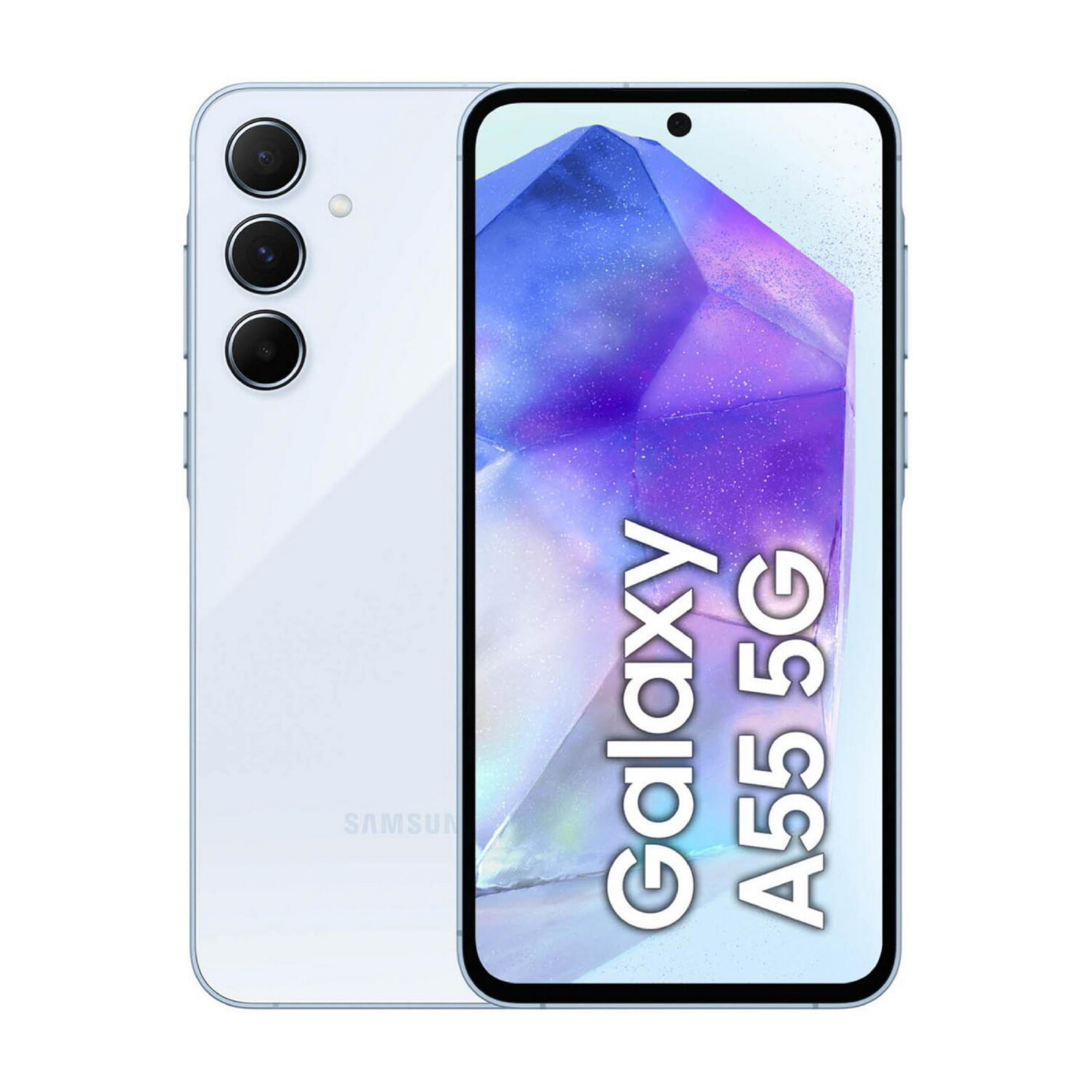 SAMSUNG Smartphone Samsung Galaxy A55 8GB/ 256GB/ 6.6'/ 5G/ Azul Cielo, Azul, Móvil Android, 256 GB, 8 GB RAM, 6,6 ' 6.6 pulgadas / 16.764 cm, Samsung Exynos, 5000 mAh