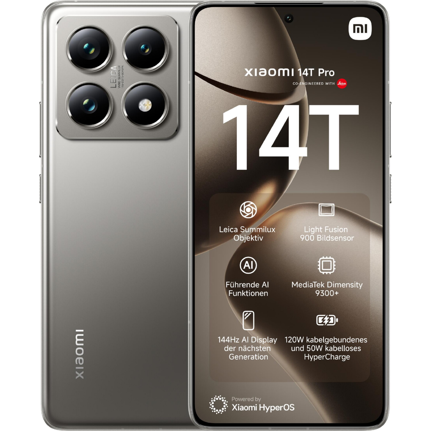 XIAOMI 14T PRO 6.67P/5G/8N/12+512GB/G, Gris Titanio, Móvil Android, 512 GB, 12 GB RAM, 6,67 ' 1.5K, Mediateck Dimensity 9300+, 5,000 mAh