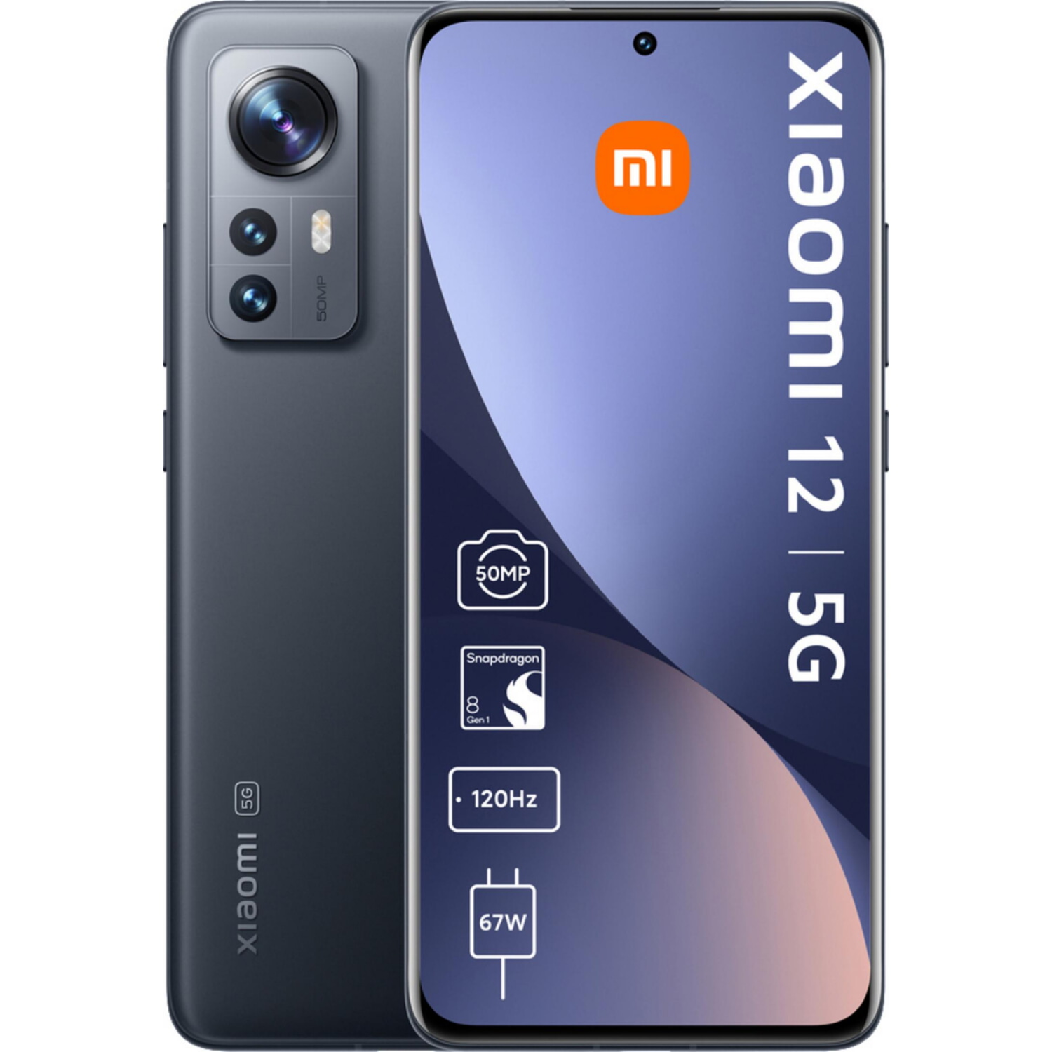 XIAOMI 12 6,25P/5G/8N/8+256GB/G, Gray, Móvil Android, 256 GB, 8 GB RAM, 6,28 ' AMOLED, Gorilla Glass Victus, 120 Hz, Snapdragon 8 Gen 1, 4500 mAh
