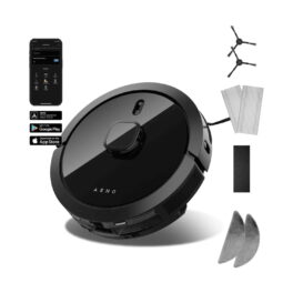 Robot aspirador - AENO RC7S, 200 W, Potencia de succión 4000 Pa, Depósito 0,30 l, Autonomía 250 min, Negro