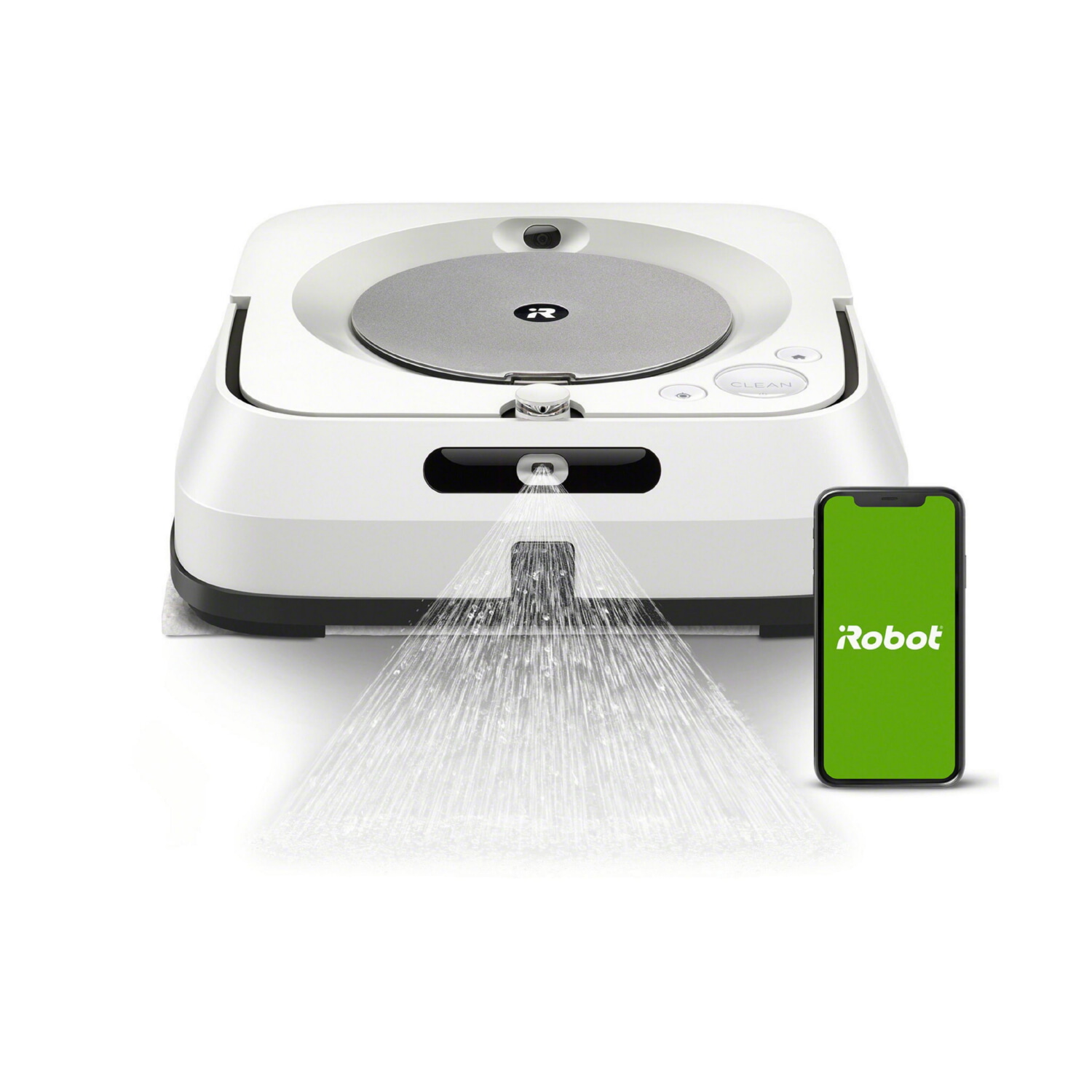 Robot friegasuelos - IROBOT FRIEGASUELOS BRAAVA JET, 21 W, Depósito 0,4 l, Autonomía 90 min, Blanco