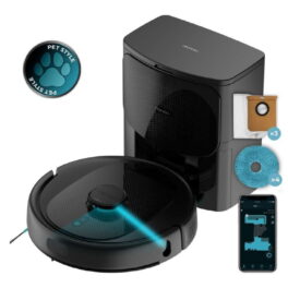 Robot aspirador - CECOTEC Conga 9590 Spin Revolution Ultra Power Home, 680 W, Depósito 500 ml, Autonomía 120 min, Negro