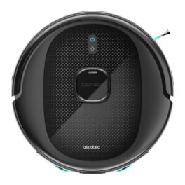 Robot aspirador - Cecotec Conga 9990 AI Spin Revolution Ultra Power Home, 1000W, 240 min, 10000 Pa, APP, Base autovaciado, IA, Hasta 240m2, Negro