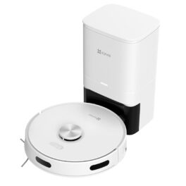 Robot aspirador - EZVIZ EZVCSRE5PLUS, 14,76 V, Potencia de succión 4000 kPa, Depósito 350 ml, Autonomía 240 min, Blanco