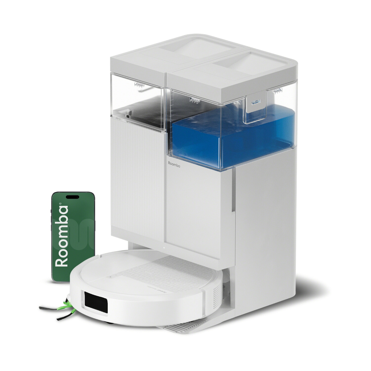 Robot aspirador - IROBOT Roomba Plus 515 Combo Base AutoWash, Autonomía 295 min, White