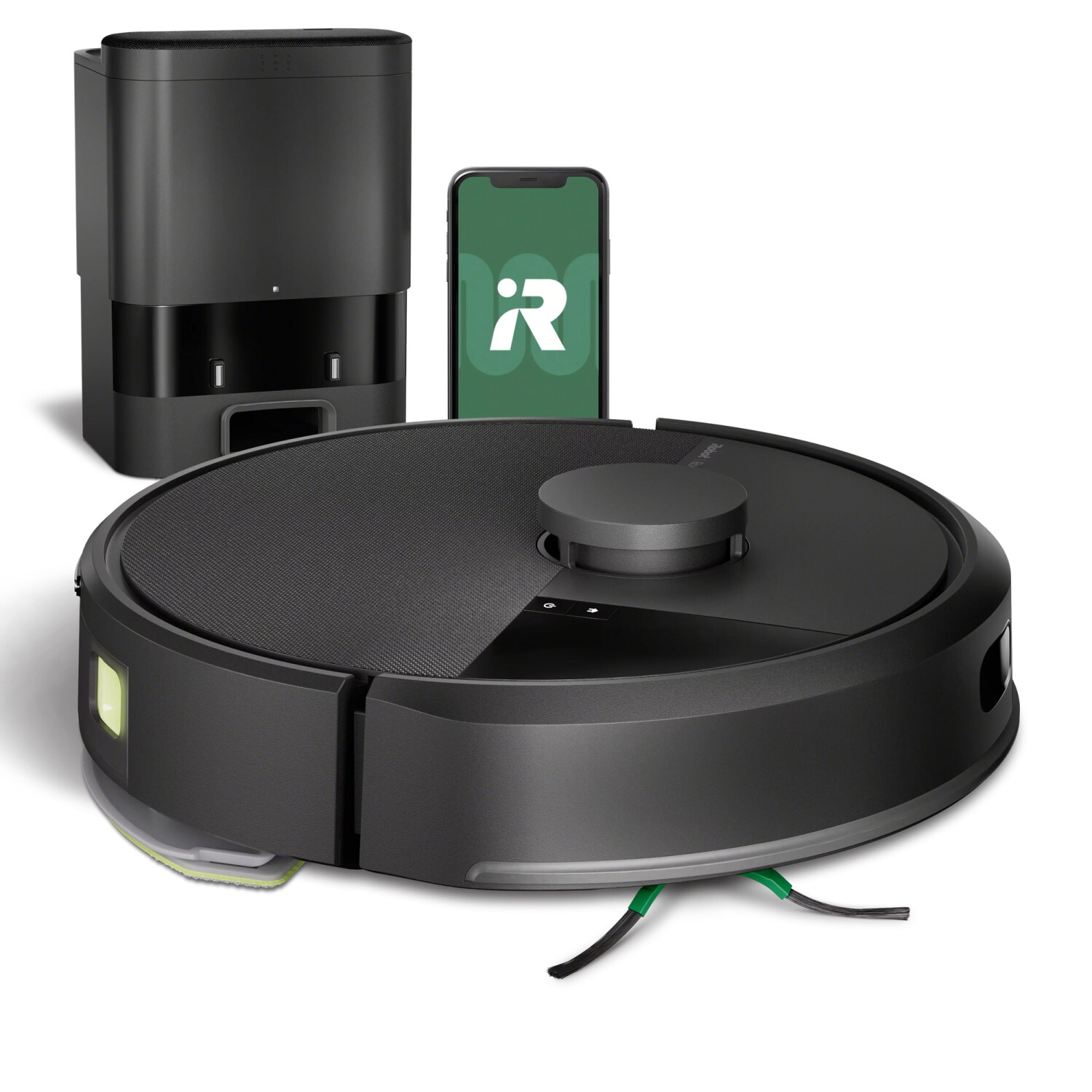 Robot aspirador - IROBOT Y351040, Potencia de succión 7 kPa, Depósito 2 l, Autonomía 120 min, Negro