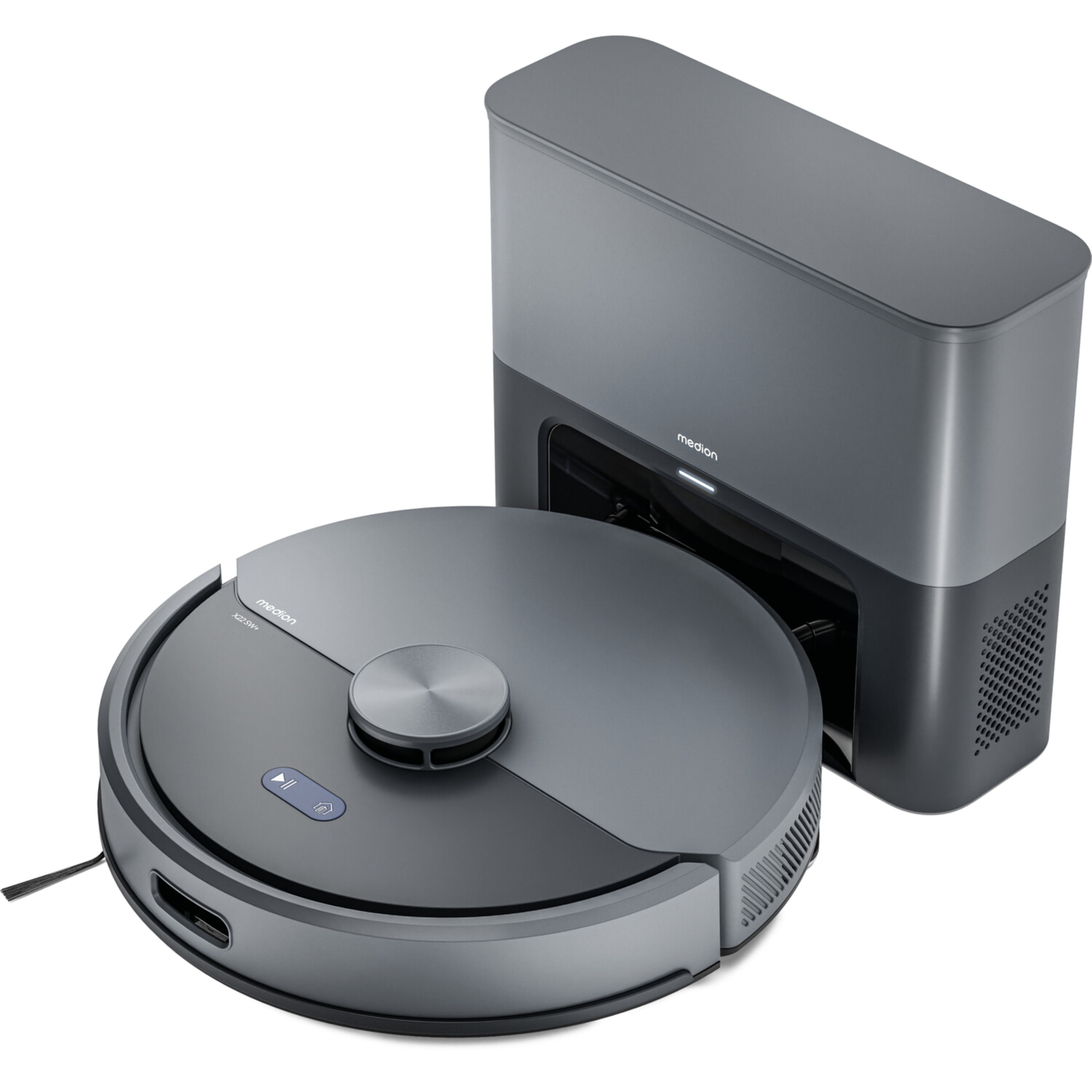 Robot aspirador - MEDION MD 100021, 0 W, Potencia de succión 5000 Pa, Depósito 2,5 l, Autonomía 180 min, Azul