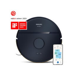 Robot aspirador - PHILIPS XU2000/15, 15 W, Potencia de succión 6000 kPa, Depósito 0,38 l, Autonomía 1 min, Negro