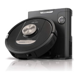 Robot aspirador - SHARK PowerDetect RV2820VEEU, 650 W, Depósito 0,23 l, Autonomía 110 min, Negro Plata
