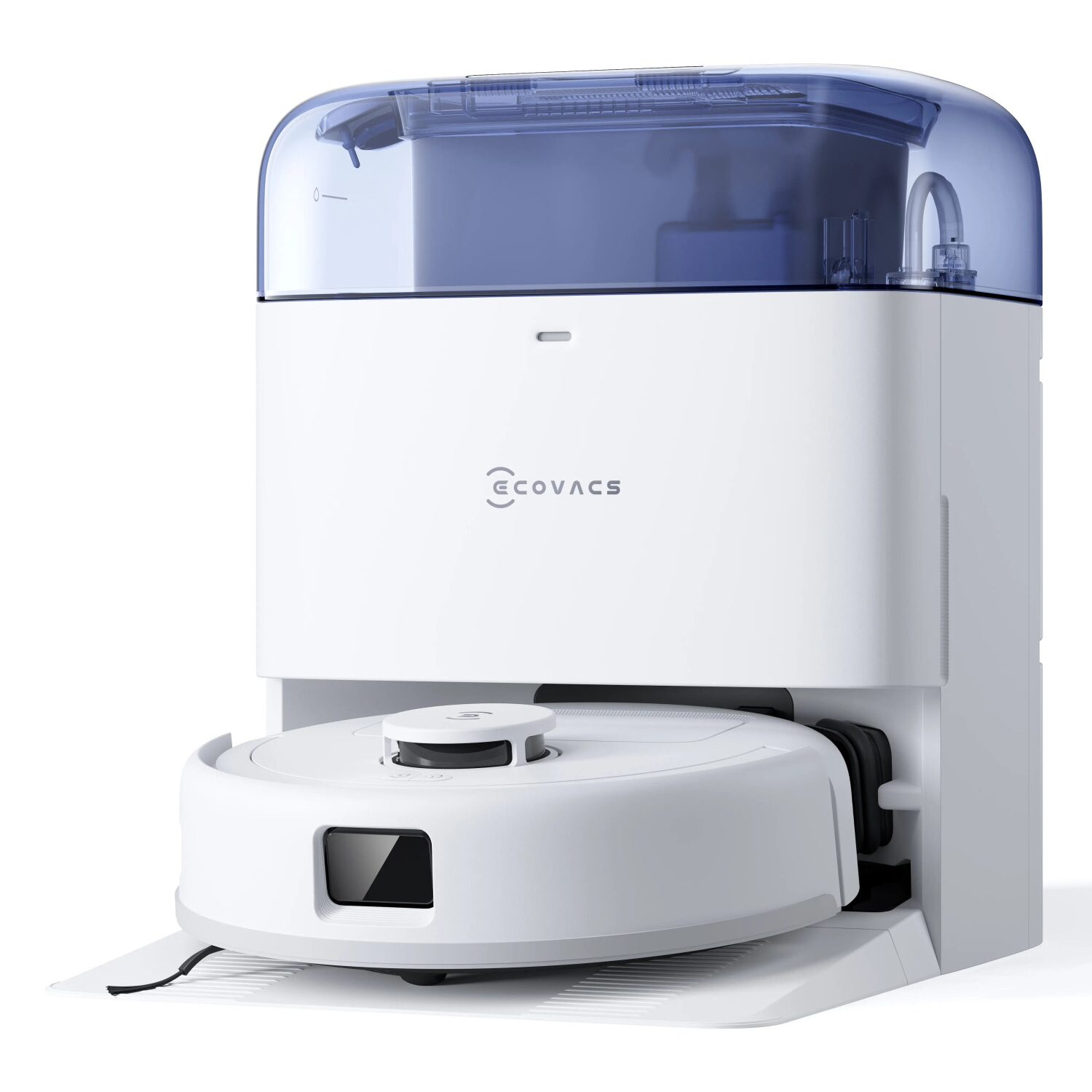 Robot friegasuelos - ECOVACS Deebot Mini Blue, 70 W, Potencia de succión 19,5 kPa, Depósito 0,14 l, Autonomía 128Min., Blanco