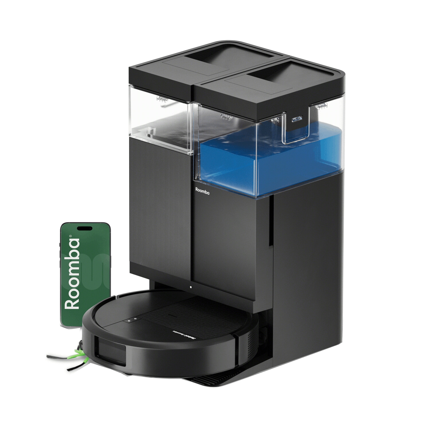Robot friegasuelos - IRobot Roomba 515 Combo, Autonomía de 90 días, 22000 Pa, Tecnología Antienredos, Negro