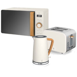 Set Desayuno - SWAN STRP1060WHTNEU, Nordic Set Desayuno, Hervidor Agua 1,7L, Tostadora 2 rebanadas, Microondas 20L Digi, 900 W, 2 ranuras, 2 rebanadas, Blanco