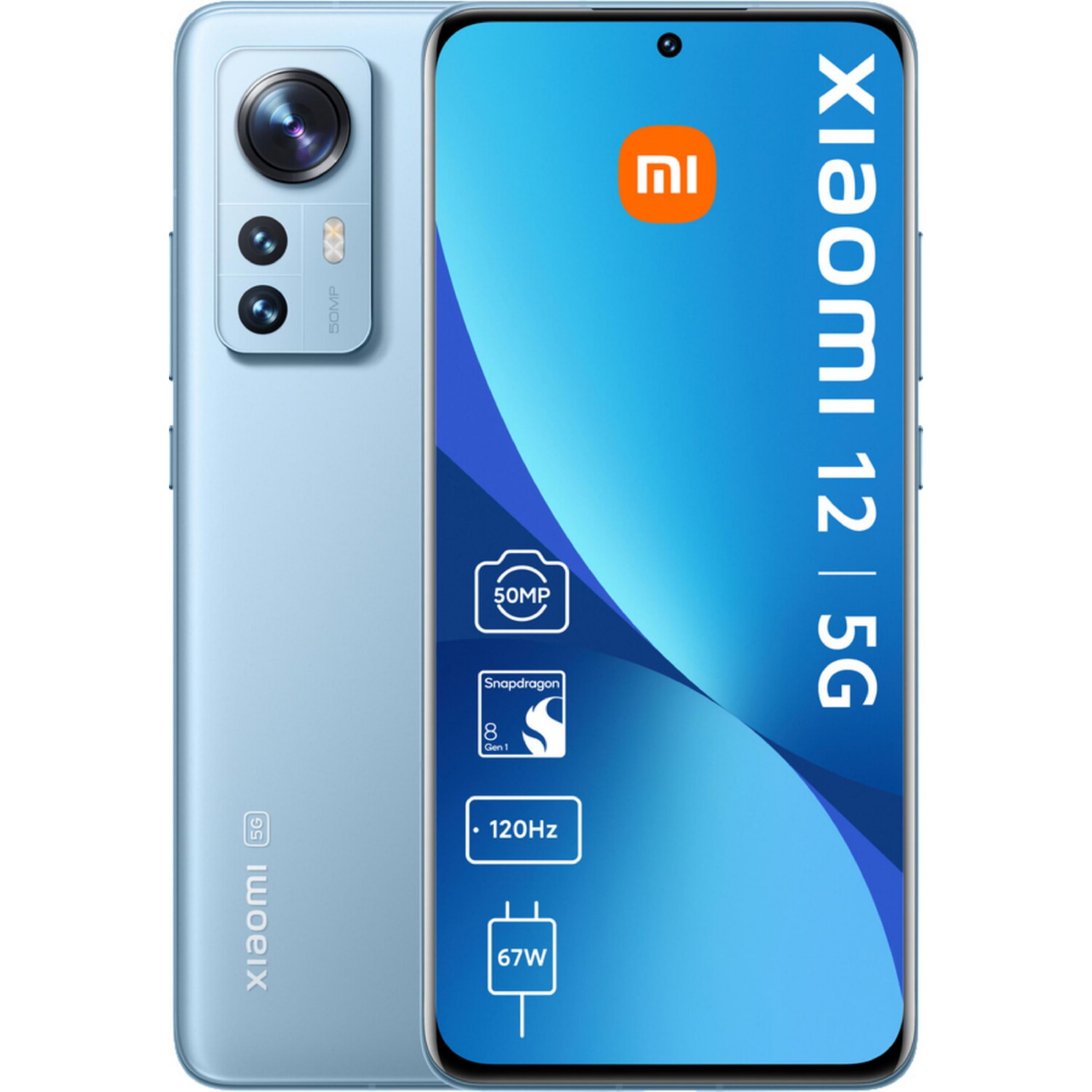 XIAOMI 12 6,25P/5G/8N/8+256GB/BL, Azul, Móvil Android, 256 GB, 8 GB RAM, 6,28 ' AMOLED, Gorilla Glass Victus, 120 Hz, Qualcomm Snapdragon 8 Gen 1 (4 nm), 4500 mAh