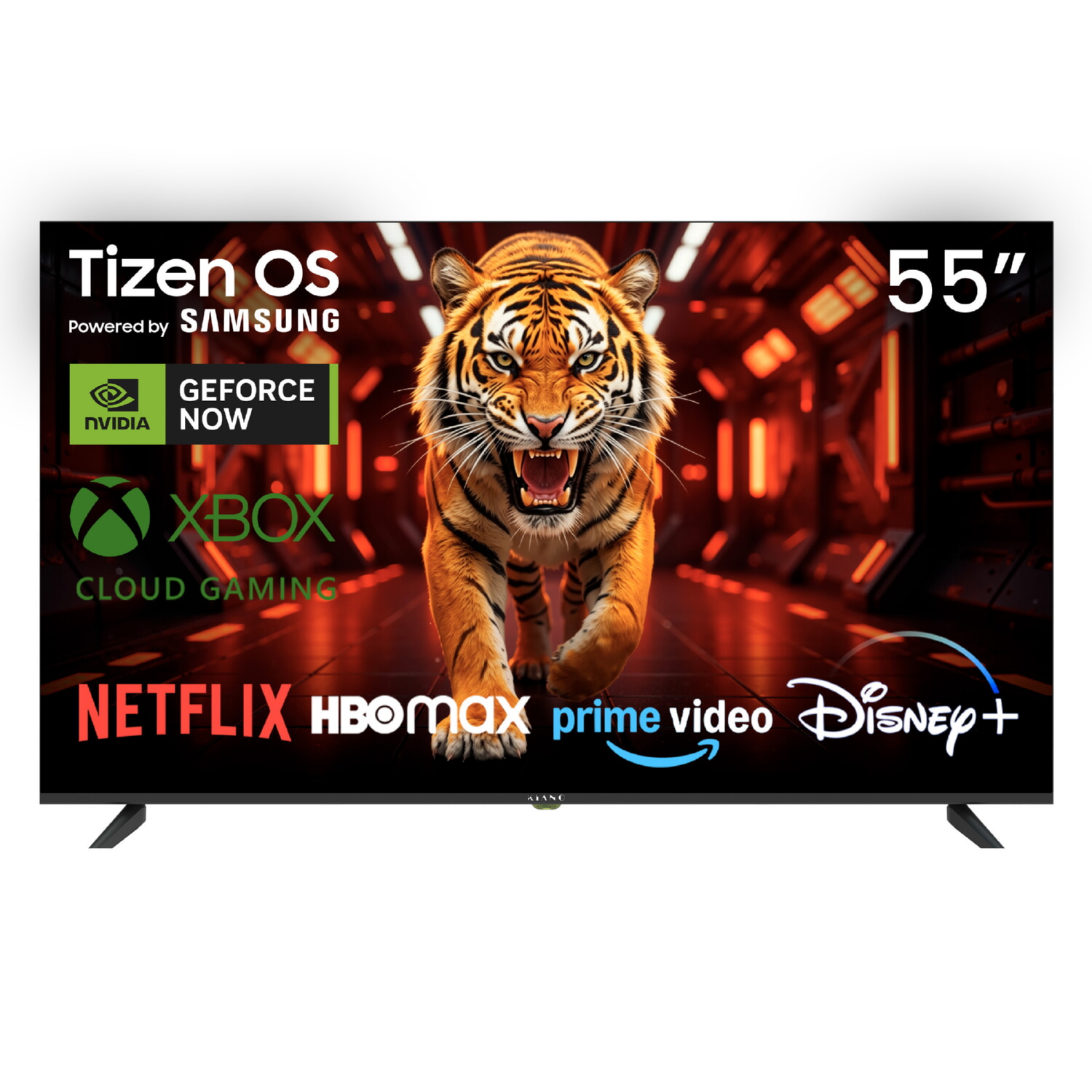 TV DLED 55' - KIANO Elegance 55 Tizen, UHD 4K, ARM CA53 Quad-corex, Smart TV, DVB-T2 (H.265), negro