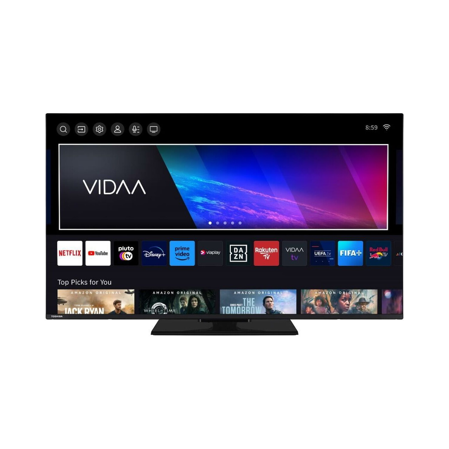 TV DLED 65' - TOSHIBA 65UV3463DG, UHD 4K, 4 núcleos, Smart TV, DVB-T2 (H.265), Negro