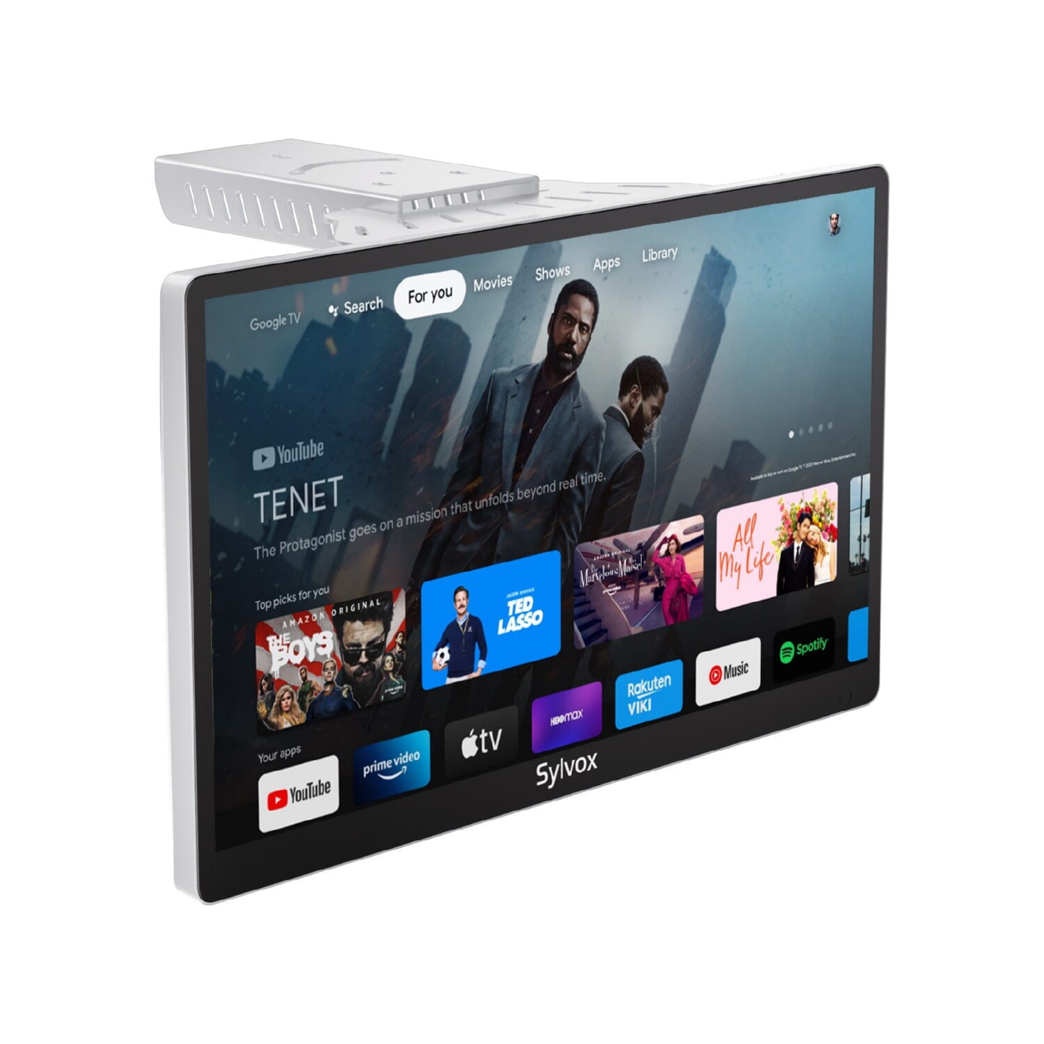 TV LCD 15.6' - SYLVOX Mini Cocina de 12V, Plegable, Giratorio, Full-HD, Smart TV, DVB-T2 (H.265), gris