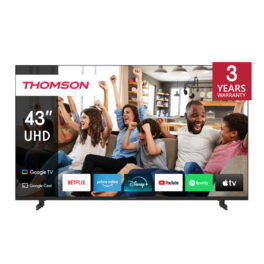 TV LED 43' - THOMSON Smart TV 43UG4S14, UHD 4K, CA75x2&1.3GHz + CA55x2&1.15GHz, Smart TV, DVB-T2 (H.265), Negro