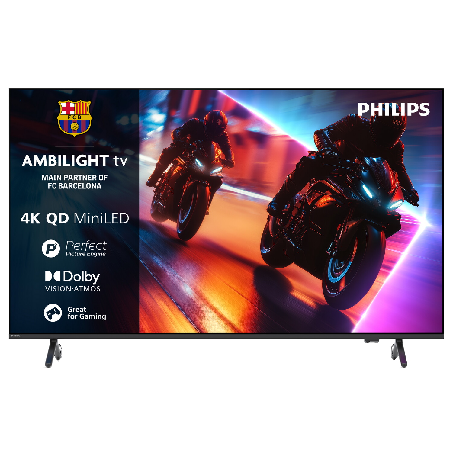 TV Mini LED 55' - Philips Ambilight TV 55MLED920 4K QD MiniLED 139cm 55' Smart TV Dolby Vision y Dolby Atmos Titan OS, Negro