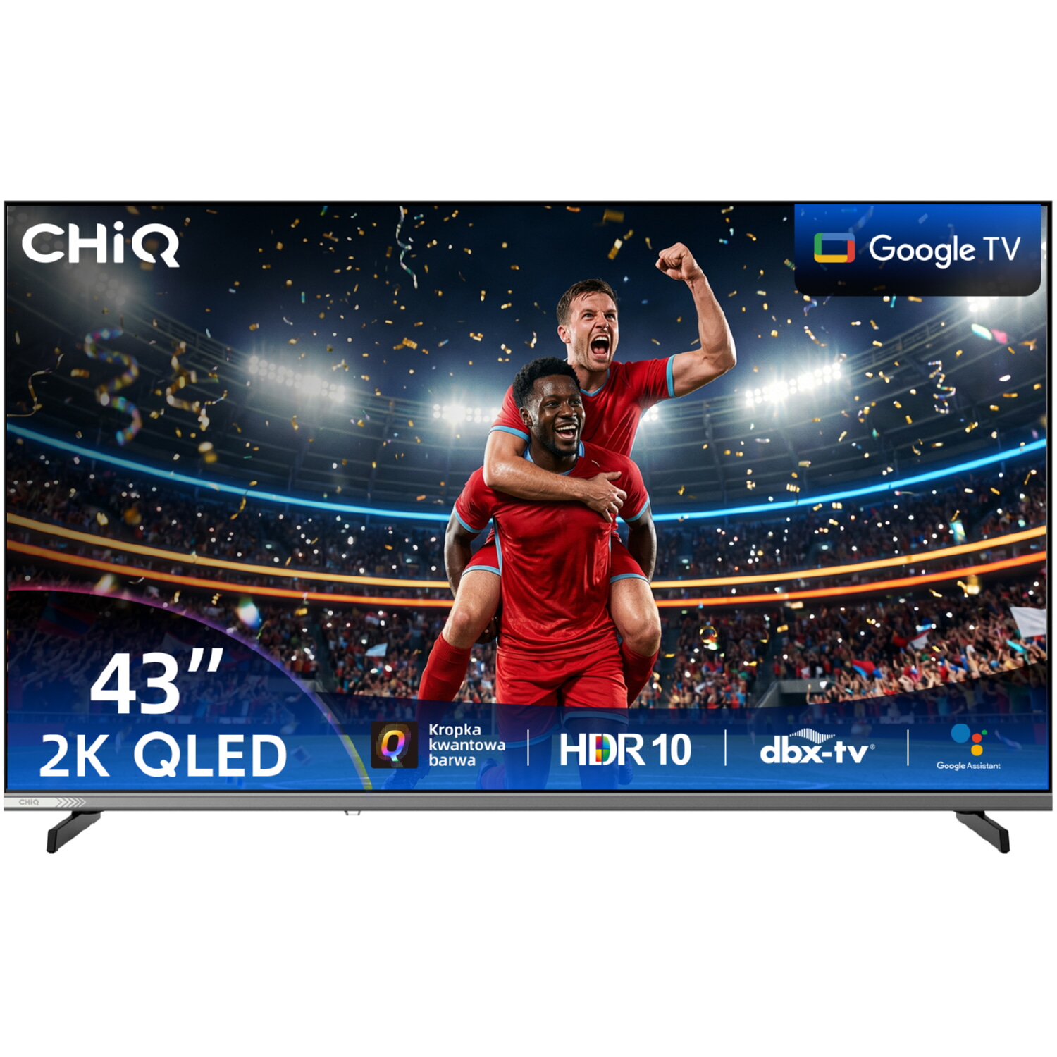 TV QLED 43' - CHIQ L43QST, Full-HD, Smart TV, DVB-T2 (H.265), Negro