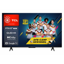 TV QLED 43' - TCL 43P7K/QLED, UHD 4K, AiPQ Processor, Smart TV, DVB-T2 (H.265), Negro