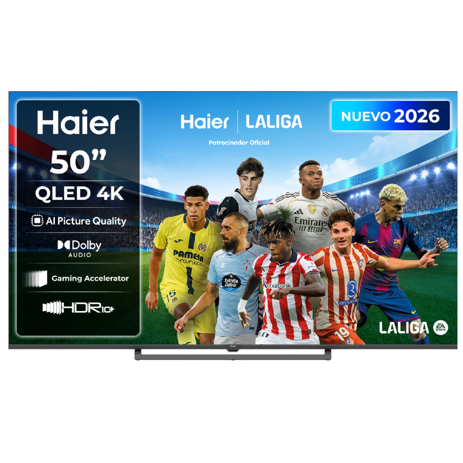 TV QLED 50' - Haier S80G Series H50S80GUX, QLED 4K HDR10, Google TV, AI Picture Quality, Gaming 120Hz, Negro