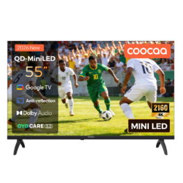 TV QLED 55' - COOCAA CG55, QLED 4K, Smart TV, DVB-T2 (H.265), Negro