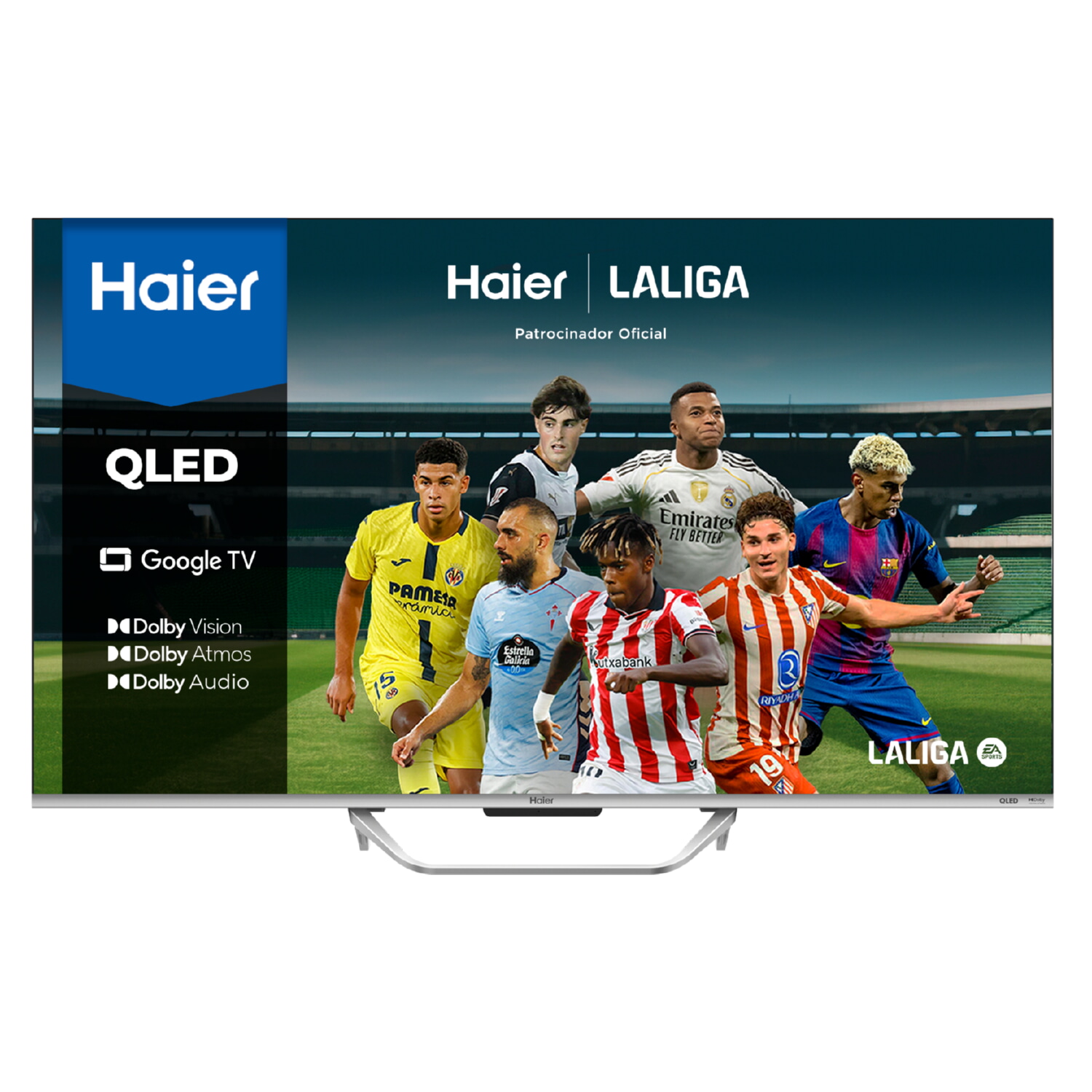 TV QLED 55' - Haier Q8 Series H55Q800UX, Smart TV (Google TV), HDR 4K, Direct LED, Dolby Atmos-Vision, Gaming 120 Hz, Negro