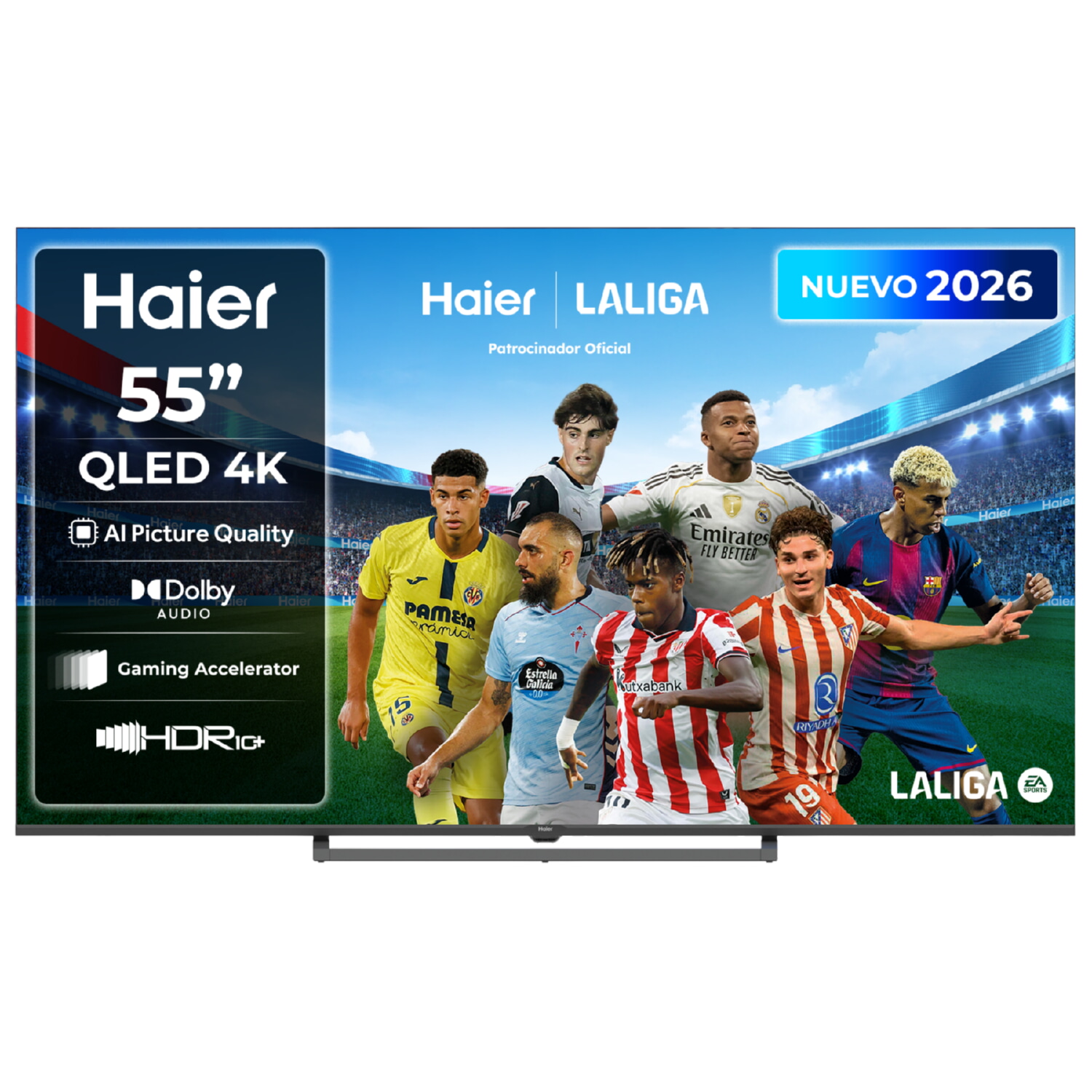TV QLED 55' - Haier S80G Series H55S80GUX, QLED 4K HDR10, Google TV, AI Picture Quality, Gaming 120Hz, Negro