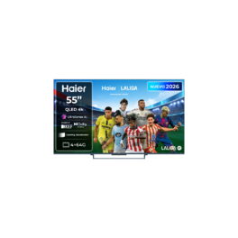 TV QLED 55' - Haier S90 Series H55S90GUX, QLED 4K HDR10+, Google TV, Dolby Atmos, Sonido KEF, Gaming 144Hz, Negro